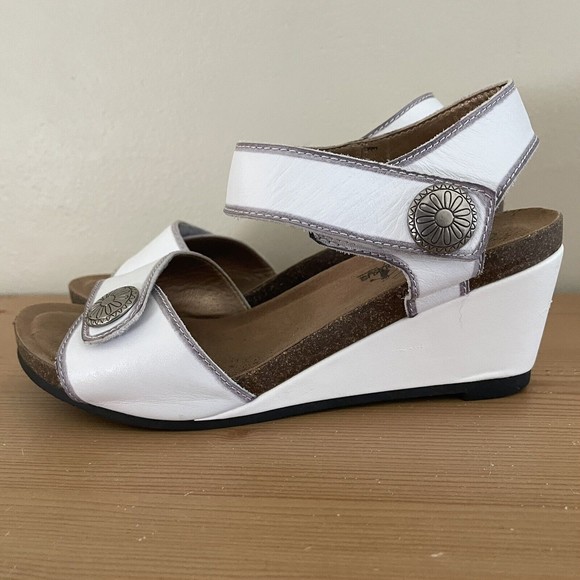 Corky’s Shoes Elite Corkys Wedge White Leather Adjustable Strap